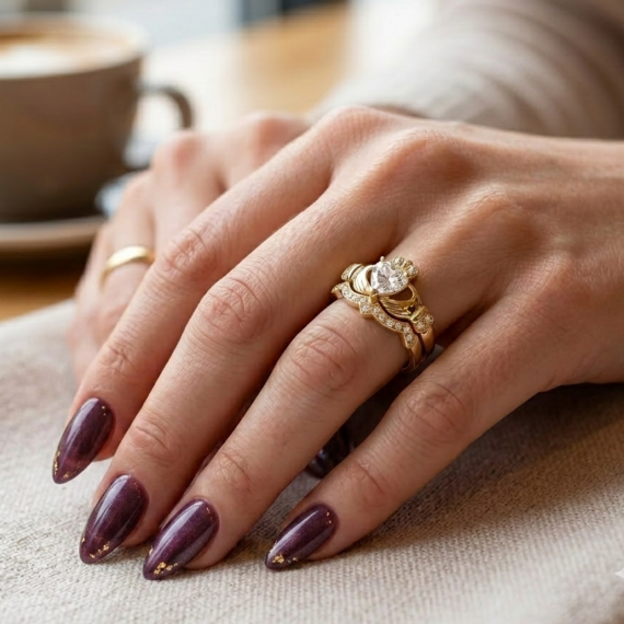 9ct Gold Claddagh Ring-CL34