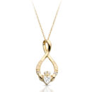 9ct Gold Claddagh Pendant-P055