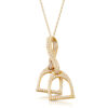 9ct Gold Stirrup CZ Pendant-P41