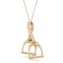 9ct Gold Stirrup CZ Pendant-P41