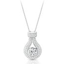 9ct White Gold CZ Pendant-P303W