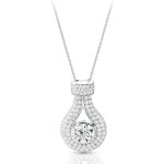 9ct White Gold CZ Pendant-P303W
