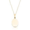 9ct Gold Oval Disc Pendant-J31