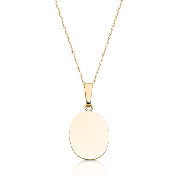 9ct Gold Oval Disc Pendant-J31