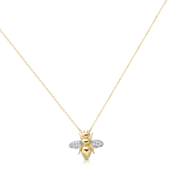 9ct-Gold-CZ-Bee-Pendant-P65