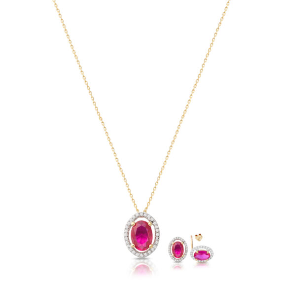 9ct-Gold-CZ--Set-Pendant-Set70R