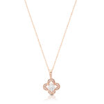 9ct-Rose Gold-CZ-Floral-Pendant-P68R
