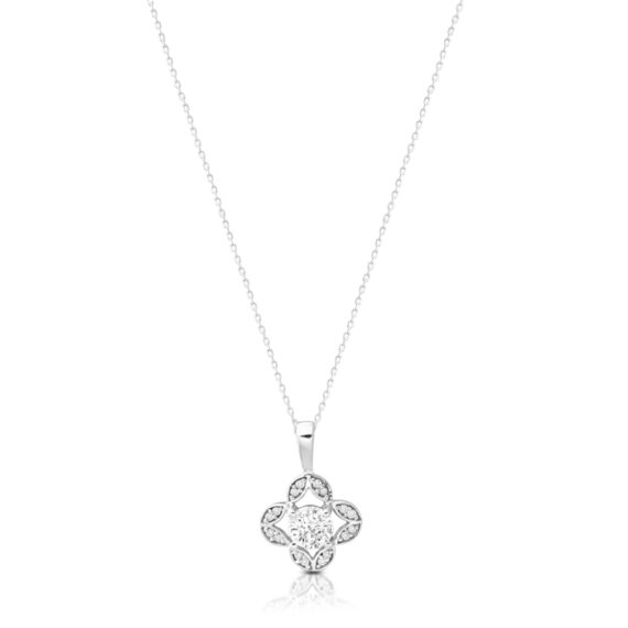 9ct-White-Gold-CZ-Floral-Pendant-P68W