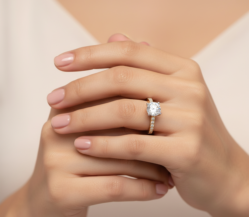 18ct Gold Diamond Engagement Ring-DPL704