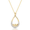 9ct Gold CZ Claddagh Pendant with Micro Pave Stone setting - P060