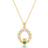 9ct Gold CZ Claddagh Pendant - P066