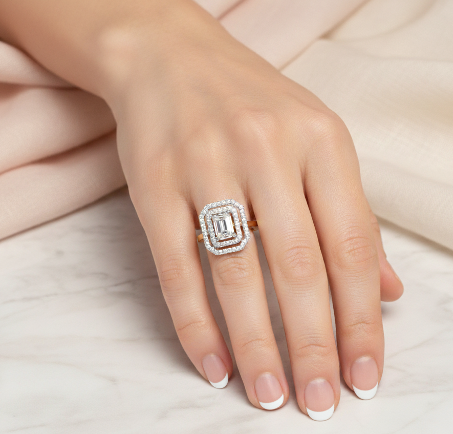 18ct Gold Diamond Engagement Ring-DPL706