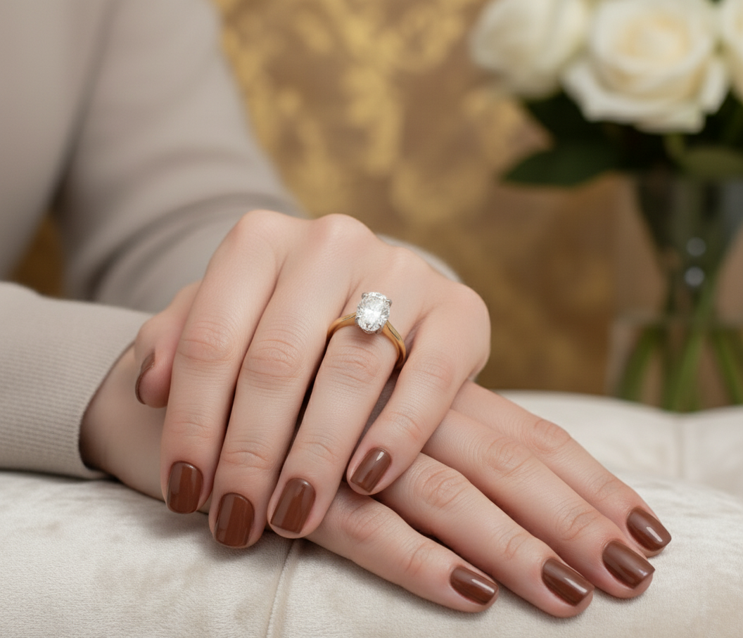 18ct Gold 1.5CT Oval Diamond Engagement Ring-DPL725