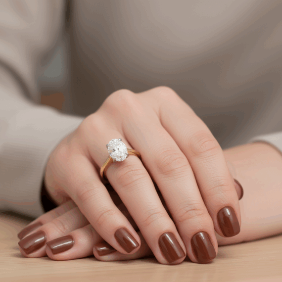 18ct Gold 2CT Oval Diamond Engagement Ring-DPL724