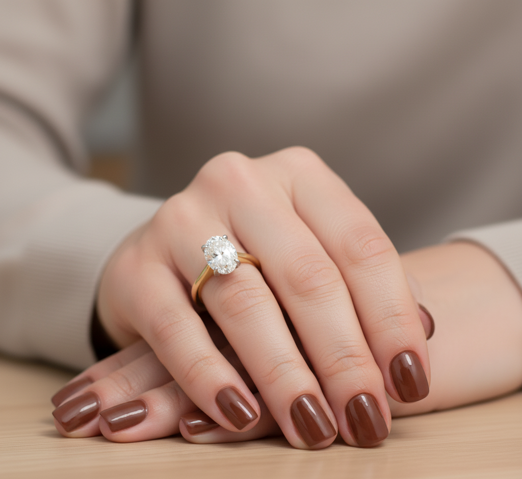 18ct Gold 2CT Oval Diamond Engagement Ring-DPL724