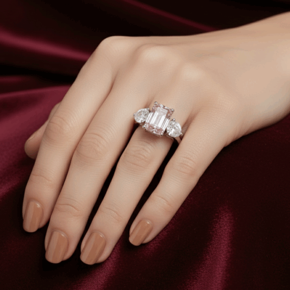 18ct Gold Pink Diamond Engagement Ring-DPL728