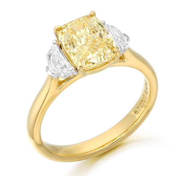 18ct Gold Yellow Diamond Engagement Ring-DPL727