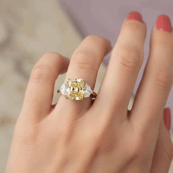 18ct Gold Yellow Diamond Engagement Ring-DPL727