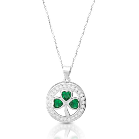 Silver Celtic Shamrock Pendant-SP95