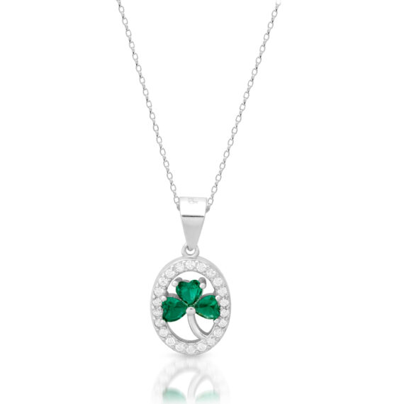 Silver Celtic Shamrock Pendant-SP96