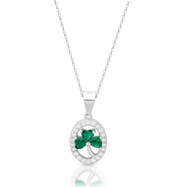 Silver Celtic Shamrock Pendant-SP96