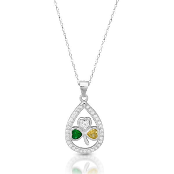 Silver Shamrock Celtic Pendant-SP99T