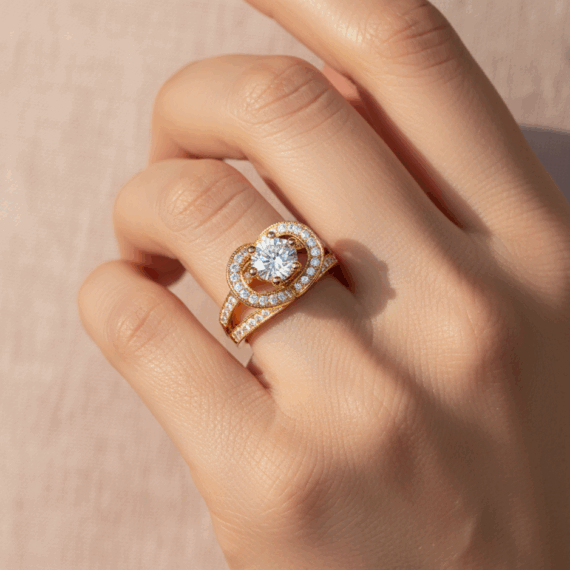 18ct Gold Diamond Engagement Ring-DPL469