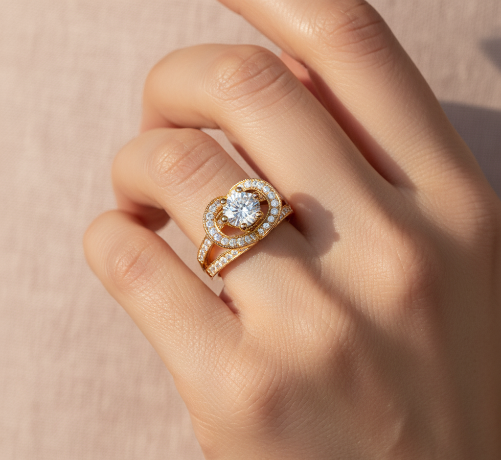 18ct Gold Diamond Engagement Ring-DPL469