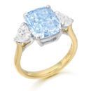 18ct Gold Lab Blue Diamond Engagement Ring-DPL719B