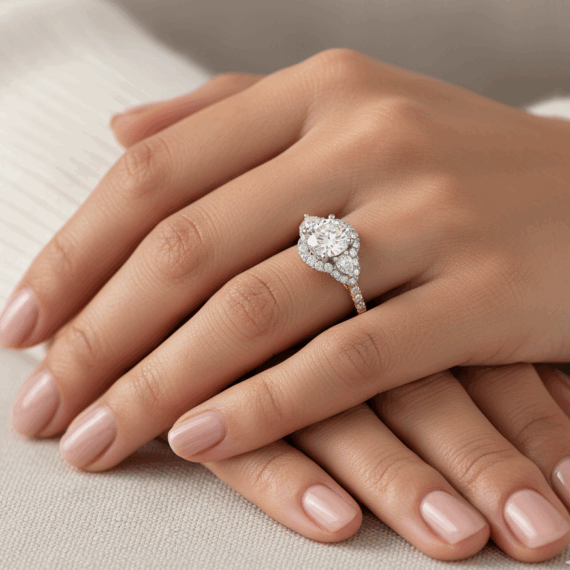 18ct Gold Lab Diamond Engagement Ring-DPL731