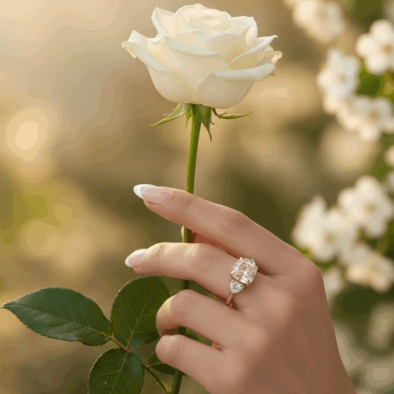 18ct Gold Pink-Diamond Engagement Ring-DPL719P