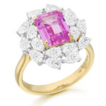 18ct Gold Pink Sapphire Diamond Engagement Ring DPL735P