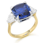 18ct Gold Sapphire Diamond Engagement Ring-DPL734