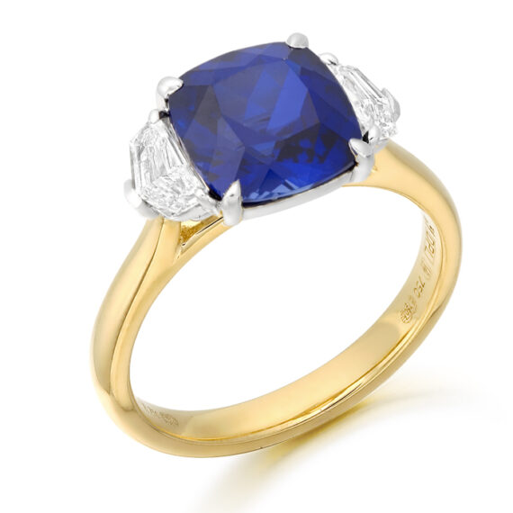18ct Gold Sapphire Diamond Engagement Ring DPL737