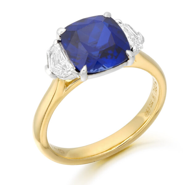 18ct Gold Sapphire Diamond Engagement Ring DPL737