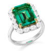 18ct White Gold Lab Emerald Diamond Engagement Ring-DPL738