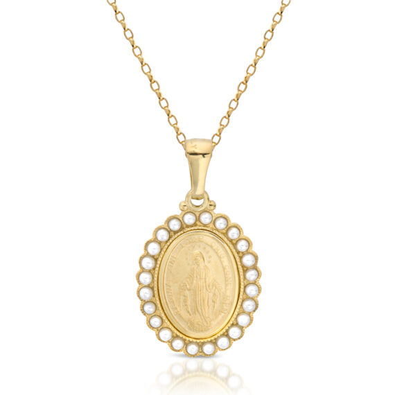 9ct Gold Miraculous Medal pendant-MM19
