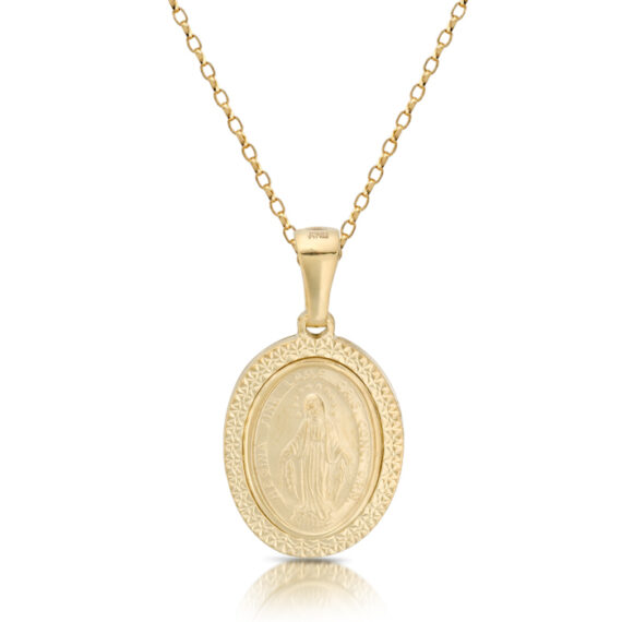 9ct Gold Miraculous Medal pendant-MM22