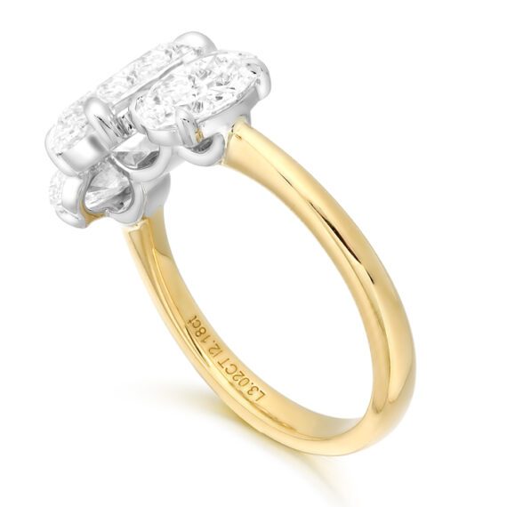 18ct Gold Oval Shape Lab Diamond Engagement Ring-DPL746B