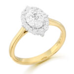 18ct Gold Oval Shape Lab Diamond Engagement Ring-DPL748