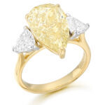 18ct Gold Pear Shape-Yellow Lab Diamond Engagement Ring-DPL751