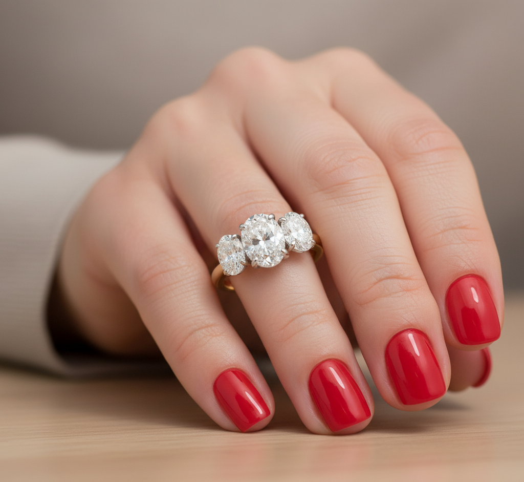 18ct Gold Shape Lab Diamond Engagement Ring-DPL746