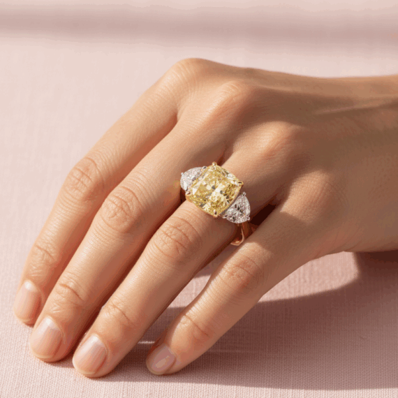 18ct Yellow Lab Diamond Engagement Ring-DPL749