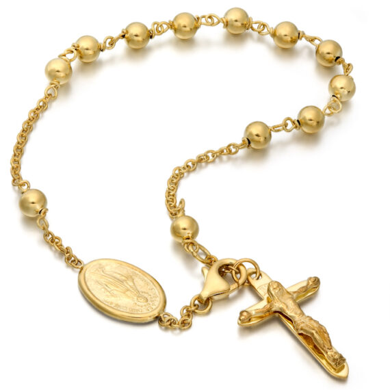 9ct Gold Rosery Bracelet-RBB4