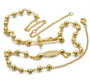 9ct Gold Rosery Necklace-RBN4