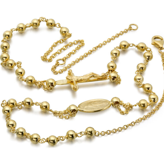 9ct Gold Rosery Necklace-RBN4