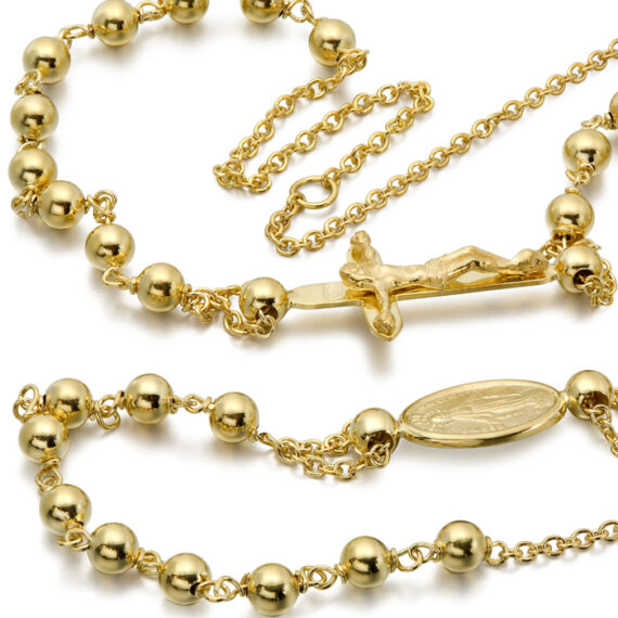 9ct Gold Rosery Necklace-RBN4L