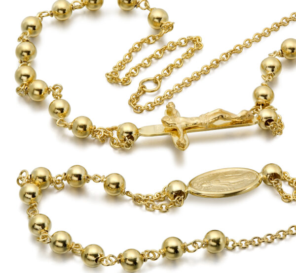 9ct Gold Rosery Necklace-RBN4L