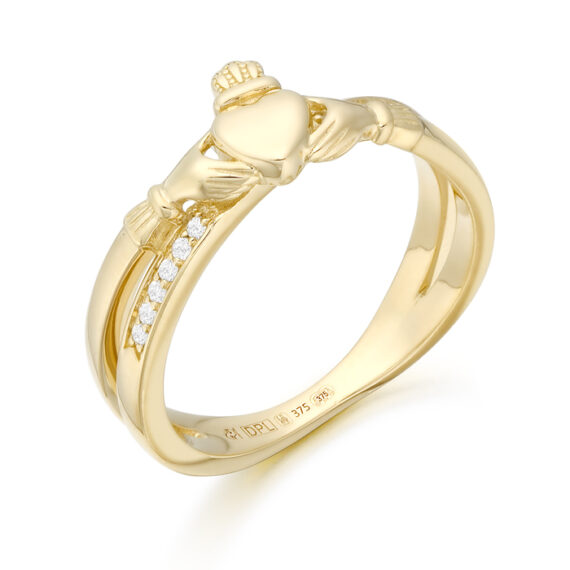 9ct Gold Claddagh Ring-CL58