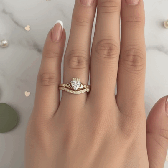 9ct Gold Claddagh Ring-CL59